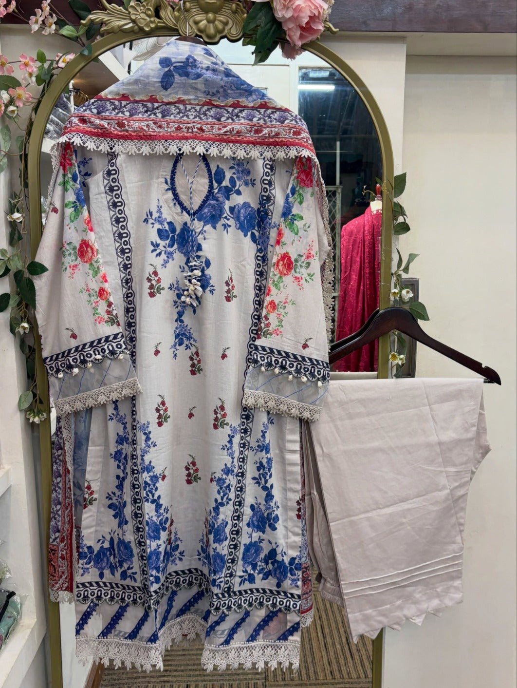 Mausummary — Ivory Blue Rose by Label Rutba