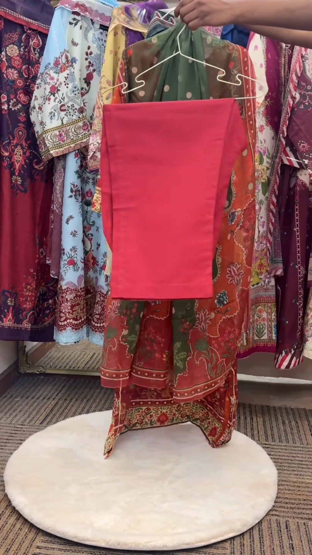Sadabahar Kaftan — Crimson by Label Rutba