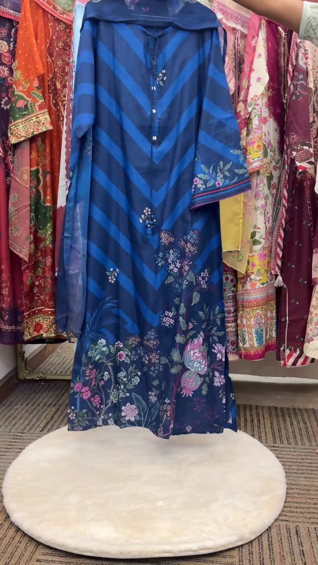 Sadabahar Kaftan — Royal Blue by Label Rutba