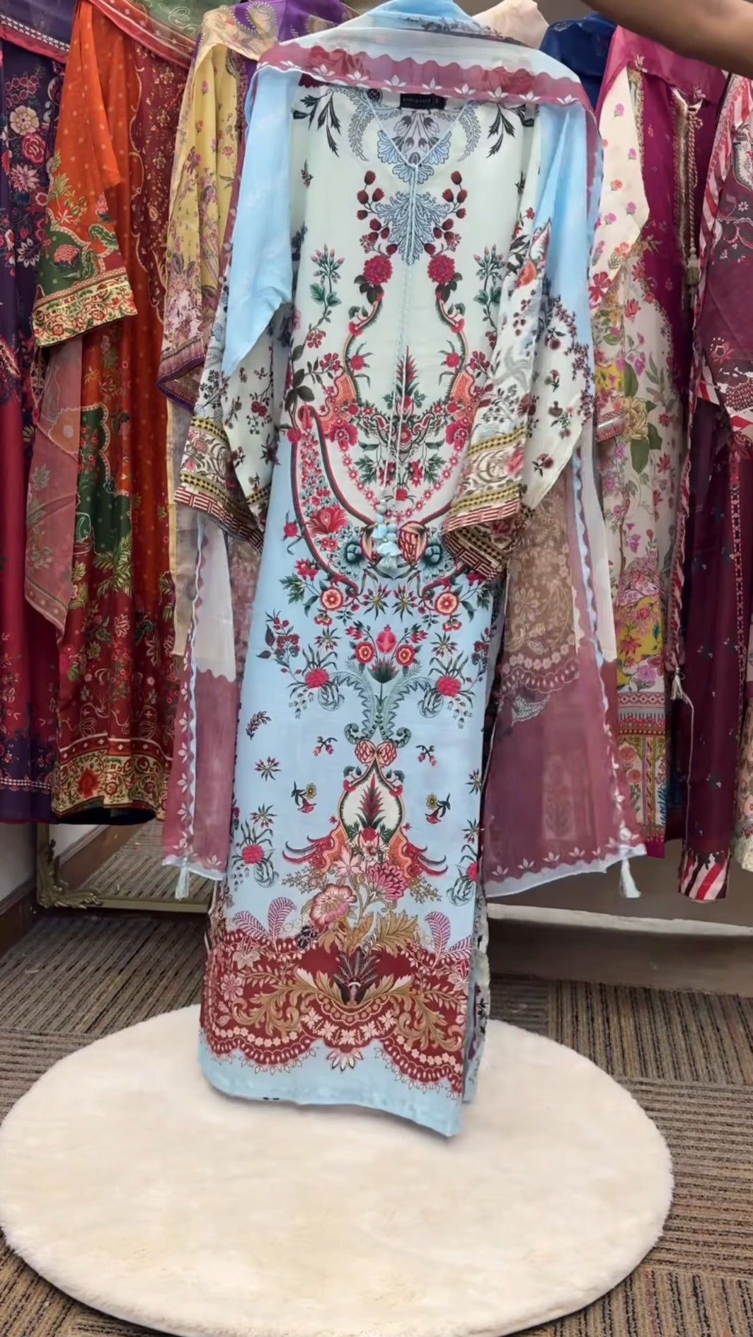 Sadabahar Kaftan — Sky Blue by Label Rutba